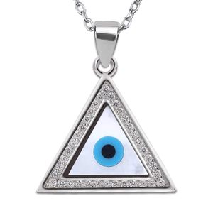 Colgante de Plata 925 con Ojo Turco y Triángulo Geométrico para Hombre y Mujer - Regalo para Hermana, Novio o Amiga - Product Image 1