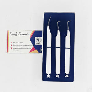 Pince à cils en acier inoxydable solide et mince à 90 degrés avec logo gravé personnalisé Outil d'extensions de cils de beauté testé à la main - Product Image 1