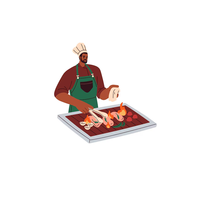 Développement de logiciels et d'applications pour boucheries, pour la livraison de poulet frais et de viande, et création d'une application intelligente de livraison de viande