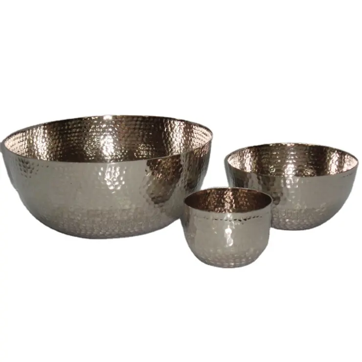 Металлическая кованая серебряная чаша для дома и отеля, для фруктов и салатов, многофункциональная дизайнерская металлическая чаша