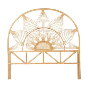 King Size Rattan <b>Headboard</b> Flower Design New Arrival Arched Rattan <b>Headboard</b> Boho Natural Woven Bedroom Furniture From Vietnam - Product Image 1