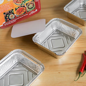 600ml Viet Nam Venta al por mayor Rectangular desechable de papel de aluminio con tapas de plástico Contenedor para hornear - Product Image 1