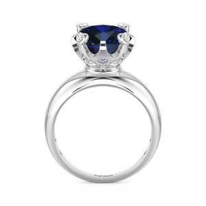 Jeulia Oval Cut Sapphire Solitaire Engagement <b>Ring</b> in Yellow Gold - Product Image 3