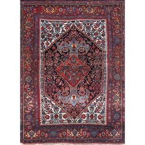 Alfombras de Lana Anudadas a Mano Aalam, Diseño de Medallón Rojo y Naranja para Sala de Estar, Entrada, Modelo Pae-4230, Rectangular de 9x12, para Adolescentes - Product Image 1