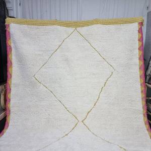 Classique blanc 100% coton Designer Dhurries main bloc imprimé motif abstrait tapis pour la maison salon décor - Product Image 3