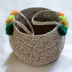 Best Selling Sturdy Durable Multi Functional Natural Sabai Grass <b>Basket</b> Storage <b>Basket</b> With Handle Wicker <b>Shopping</b> <b>Basket</b> - Product Image 1