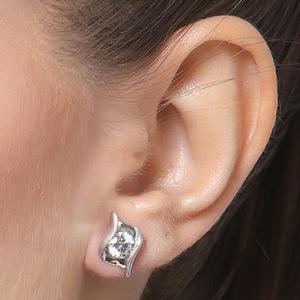 NOVAMART Fine for Swiss Zirconia 925 Sterling <b>Silver</b> <b>Stud</b> <b>Earrings</b> Platinum Plated Mia Solitaire Gift Women & Girls Wholesale Ex - Product Image 6