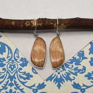 Pendientes colgantes bohemios de Plata de Ley 925, parte superior plana, jaspe, gota de piedra preciosa, Perla principal, gran Idea de regalo de fiesta de boda para mujer - Product Image 2