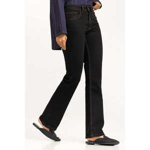 กางเกงยีนส์ทรงบูทคัทเอวสูงสำหรับผู้หญิง รุ่น WM-JNS-SS25-002 ทรงสกินนี่ ระบายอากาศได้ดี ตกแต่งด้วยกระดุม ลายดอกไม้และสัตว์ - Product Image 1