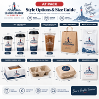 Gobelets à café jetables AT PACK avec couvercles, ensemble complet d'emballages pour café, gobelets en papier personnalisés, sacs, boîtes pour la marque