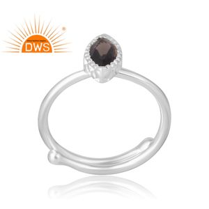 Anillo de piedras preciosas ahumadas naturales de Plata de Ley 925 más vendido, joyería personalizada para mujer, regalo para ella - Product Image 1
