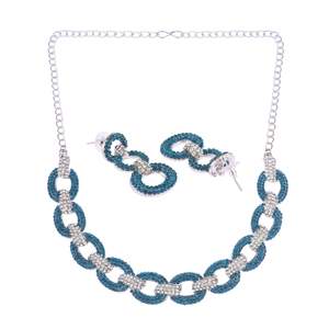 Fabricante indio de joyería, venta al por mayor, conjunto de pendientes colgantes clásicos, diamantes de imitación, cristal, boda, joyería india para mujer - Product Image 4