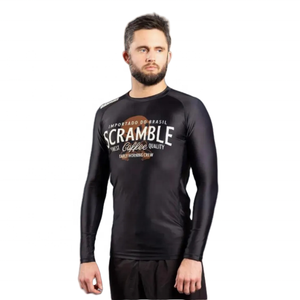 เสื้อรัดกล้ามเนื้อคุณภาพสูง ยอดขายดีที่สุด สำหรับกีฬา ออกแบบเองได้ พิมพ์ลาย BJJ สีพื้น MMA สำหรับผู้ชาย ราคาขายส่ง - Product Image 4