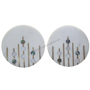 Ensembles de caboteur d'incrustation en laiton de marbre blanc les plus vendus pour les ensembles de caboteur d'incrustation en laiton de pierre blanche de bureau - Product Image 2