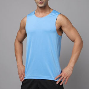 High Quality Men's Tank Top for Fitness Breathable Knitted Workout Gym <b>Stringer</b> Tops Men's Sleeveless Fitness Wear - Product Image 1