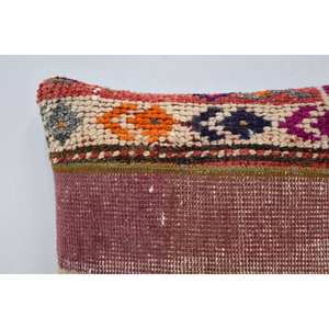 Coussin en laine de Bohème multicolore 14x14 pouces Coussin décoratif Floral Vintage Print Woven Technique Portable pour le sol de la literie - Product Image 2