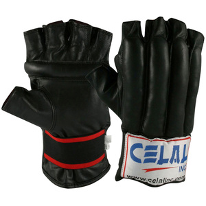 Guantes Mma al por mayor logotipo personalizado entrenamiento lucha medio dedo PU cuero boxeo - Product Image 3