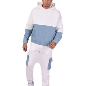 ชุดวอร์มผ้าฝ้าย100% มีซิปมีฮู้ดสำหรับผู้ชายชุดวอร์ม2ชิ้นแบบสวมหัวชุดกีฬาแบบสวมหัวไซส์ XL สำหรับฤดูหนาว - Product Image 5