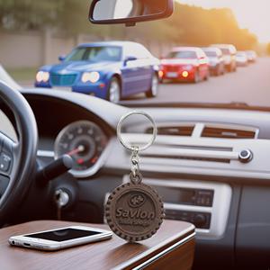 Porte-clés en caoutchouc PVC de style vintage de 2 pouces Cadeau d'entreprise et article d'événement promotionnel - Product Image 5