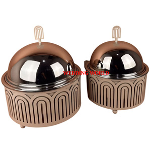 Ensemble de deux marmites en acier inoxydable, nouvelle arrivée, fait main, design élégant, casserole classique, chauffe-plats en métal élégant - Product Image 4