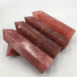 Pierre précieuse naturelle de guérison fraise Quartz Point cristal cadeau tour d'artisanat en cristal pour Fengshui - Product Image 2