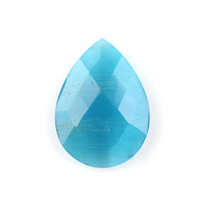 Mejor venta 16x22mm Ojo de Gato Azul cuarzo sintético alto pulido pera facetado Briolette piedra preciosa suelta para la fabricación de joyas - Product Image 4