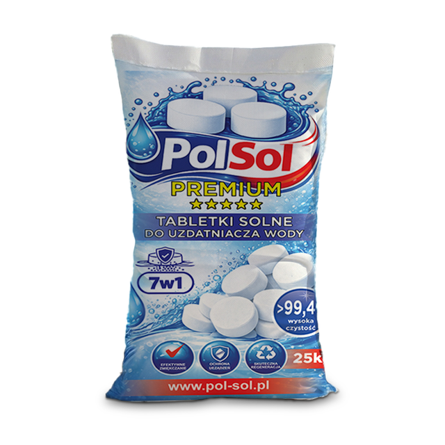 PolSol Premium Industrial Grade Sodium Chloride Tablets Industrial Water Softener Sel De Mer 25kg 99.9% Purity White Powder NaCl
