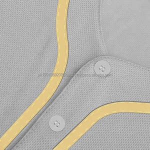 Camiseta de béisbol para hombre con cuello redondo de malla de poliéster 100% de gran tamaño, camiseta de béisbol de manga corta sólida con botones - Product Image 4