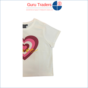 100% कपास सामग्री की आपूर्ति में सर्वश्रेष्ठ पेशकश, फसल शीर्ष ठोस छाती प्रिंट छोटी आस्तीन, लड़कियों के लिए मुद्रित टी-शर्ट - Product Image 4