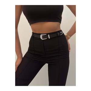 Ceinture à boucle pont pour femme, pour pantalon, veste, robe, chemise - Noir - Argent - Product Image 4