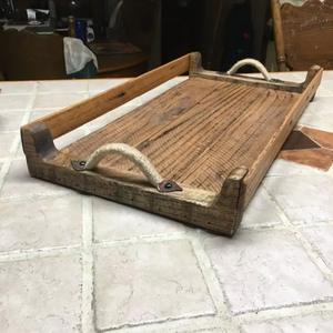 PREFER FARMOUSE plateau de service rond en bois d'acacia pour la cuisine, la maison ou l'hôtel Vaisselle de style classique pour la fête ou la nourriture Ser - Product Image 1