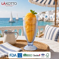 LAKOTTO Moderne 350 ml Verre à dessert en verre pulvérisé motif perles et arche pour service de table d'hôtel, verrerie à dessert, approvisionnement en gros, logo personnalisé