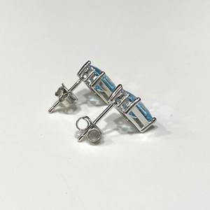 Pendientes de Topacio Azul Natural, Corte Radiante Grande, Chapados en Oro, Piedra de Nacimiento de Diciembre, Regalo para Mujer, Fiesta - Product Image 4
