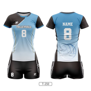 Compra al por mayor conjunto de uniformes de voleibol, uniforme de equipo personalizado para mujer, estampado por sublimación, uniforme transpirable de poliéster - Product Image 4