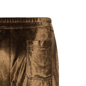 Pantalon court unisexe en velours 100% polyester Short streetwear décontracté à motif uni imprimé logo personnalisé avec logo - Product Image 5