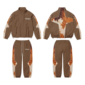 Conjunto Deportivo de Chaqueta y Pantalones con Cremallera para Invierno, con Logotipo Personalizado, de Poliéster y Algodón, Cortavientos, para Hombre - Product Image 4