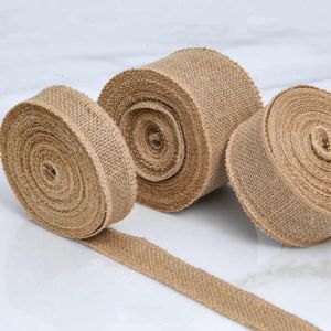 Venta al por mayor de fábrica, cinta de yute lisa, tela de encaje de lino y arpillera para funda de bolso, Boda de Navidad y decoración DIY para niñas - Product Image 3