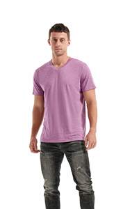 Venta caliente 200Gsm algodón cuello en V camiseta piedra lavada doble cara desgaste personalizado con 100% Material de algodón - Product Image 3