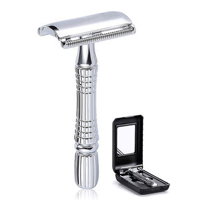 Rasoirs de sécurité professionnels de haute qualité en acier inoxydable pour hommes et femmes - Lame unique réutilisable et durable - Product Image 1