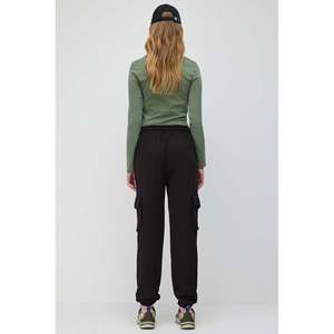 Pantalones Deportivos Cargo Negros, Talla Grande, Ligeros, Transpirables, de Poliéster, con Estampado de Rayas, Cintura Media, Cierre con Cordón, Corte Holgado - Product Image 6