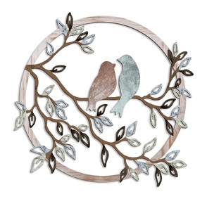 Fournisseur en vrac Art mural en métal Silhouette de branche d'arbre d'oiseau pour salon jardin chambre bureau décor facile à suspendre - Product Image 2