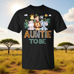 Maglietta promozionale per la rivelazione del sesso del bambino, con stampa di animali della giungla, per futura nonna. - Product Image 3