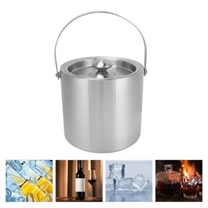 ถังน้ำแข็งสแตนเลสหุ้มฉนวนผนังสองชั้นพร้อมฝาและที่กรองสำหรับบาร์บ้านและปาร์ตี้แช่เย็นเบียร์ไวน์และสำหรับ - Product Image 4