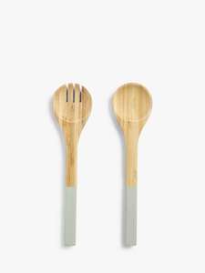 Ensemble de cuillère fourchette en acacia et long couvre-salade en bois avec design à pois blancs pour la cuisine à domicile Vente en gros - Product Image 6