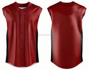 Equipo personalizado práctica botón completo sin mangas jersey de béisbol sublimado uniformes de softbol unisex - Product Image 1