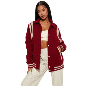 Venta al por mayor All-Wool Varsity Jacket Logotipo personalizado Peso pesado Estilo de béisbol de invierno Nueva moda Tela de cuero Botón Tallas grandes - Product Image 6