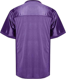 Camiseta de fútbol vintage americana personalizada del fabricante para hombre, malla tejida con cuello en V, manga corta, patrón de nombre del jugador, logotipo frontal - Product Image 3