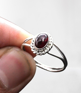 925 Sterling Silver Garnet <b>Spinner</b> <b>Ring</b> Simple Handmade <b>Ring</b> 925 Stamped Silver Gemstone Fine Fashion Fashion Jewelry <b>Ring</b> - Product Image 1
