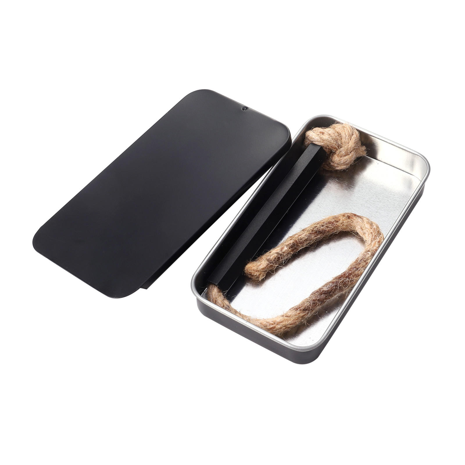 Caja+cuerda de cáñamo+tubo/negro