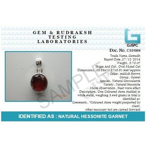Colgante de Oro Rosa Platino con Granate Hessonita Gomed de 11.25 Ratti, Natural y Certificado, con Engaste de Bisel - Product Image 4